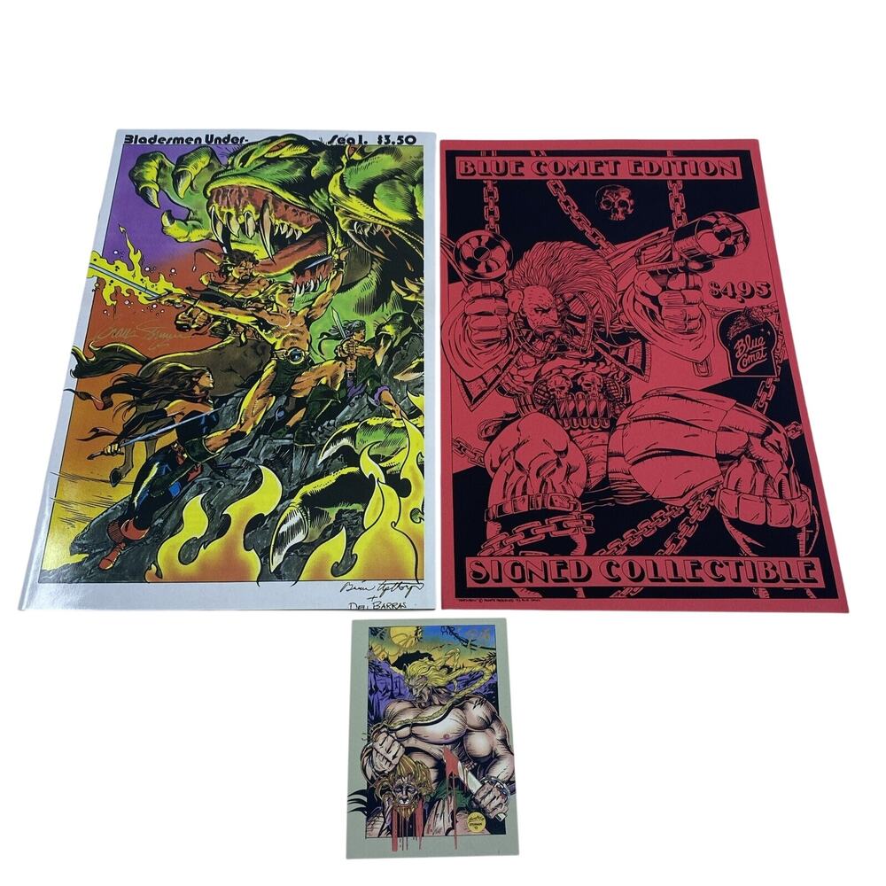 Bladesmen Under Comic Blue Comet Edition + 1 Card Signed Collectible